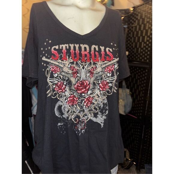 Liberty Wear Sturgis Rhinestone Tee - Picture 1 of 5